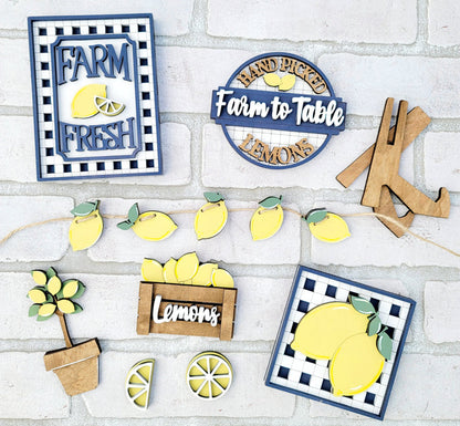 Farmhouse Lemon Tiered Tray Set- wholesale