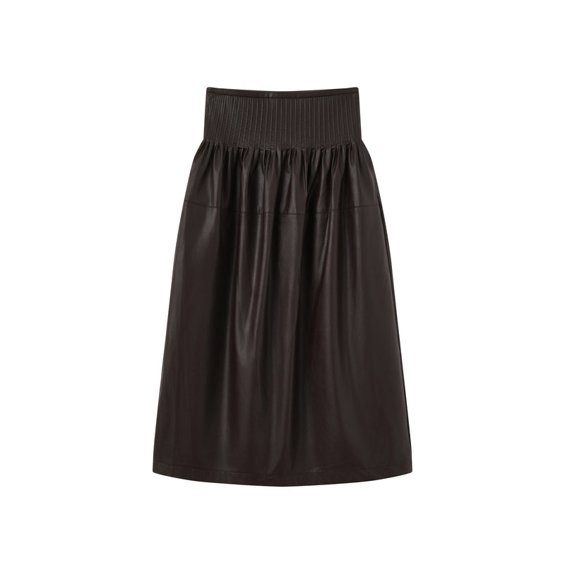 Faux leather midi skirt