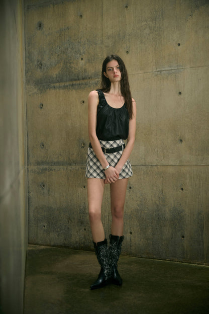 Faux leather tank