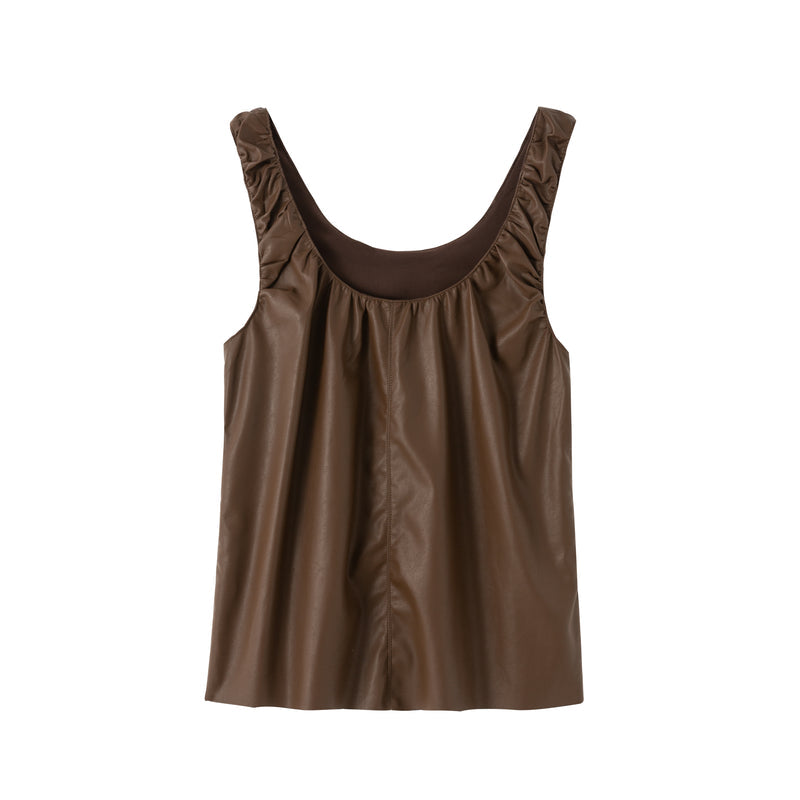 Faux leather tank