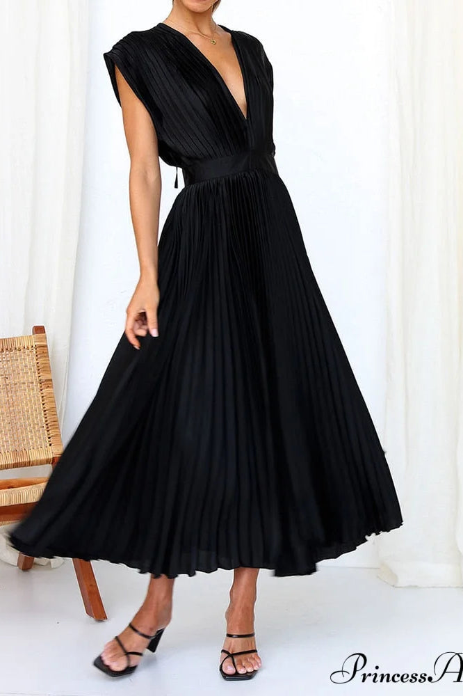 Female Loose Zipper Trendy Pleated Party Dress