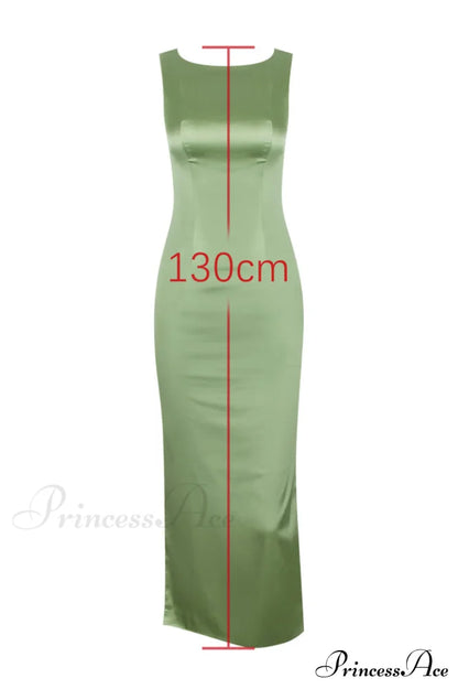 Filomena Olive Boat Charming Neck Maxi Dress