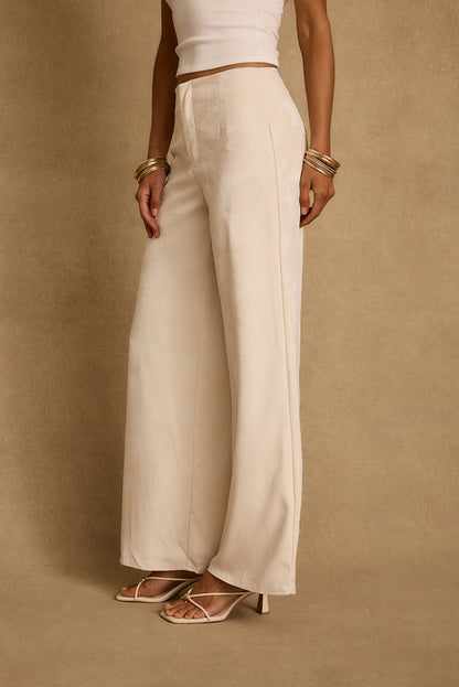Finnian Ivory Jacquard Trousers
