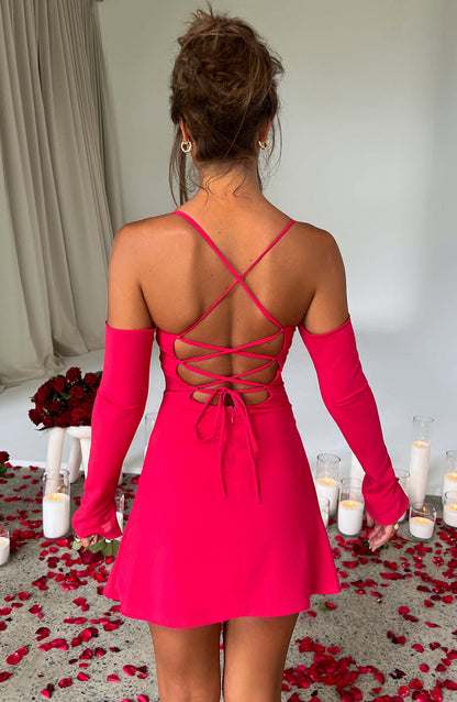 Fiona Mini Dress - Pink Dress Babyboo Fashion Premium Exclusive Design