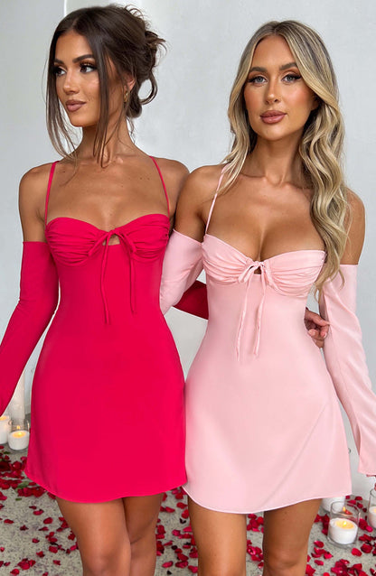 Fiona Mini Dress - Pink Dress Babyboo Fashion Premium Exclusive Design