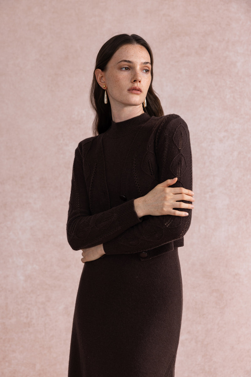 Fitted wool cardigan