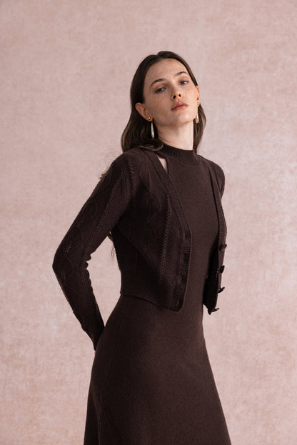 Fitted wool cardigan
