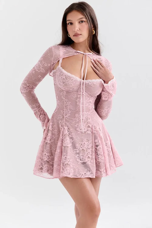 Fleuré Rosé Lace Two-Piece Set