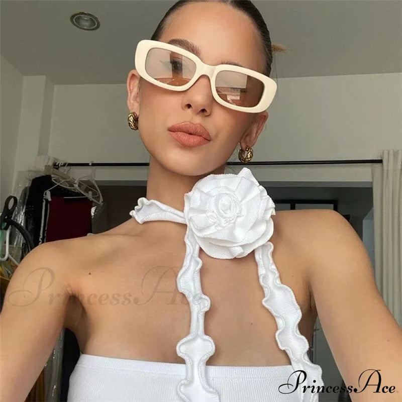Floral Frill Strappy Charming Wrap Around Crop Top
