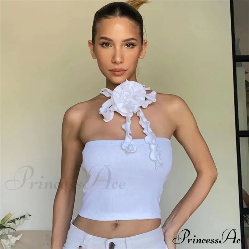 Floral Frill Strappy Charming Wrap Around Crop Top