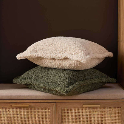 Frankie Sherpa Cushion 50cm - Sage