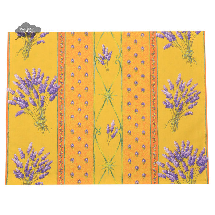 French, Provence, authentic Lavender Yellow Coated Reversible Placemat by Le Cluny
