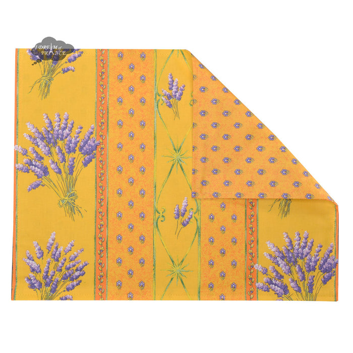 French, Provence, authentic Lavender Yellow Coated Reversible Placemat by Le Cluny