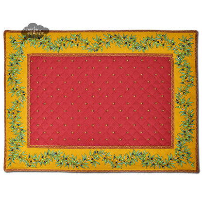 Ramatuelle Yellow & Red Quilted Placemat by Tissus Toselli