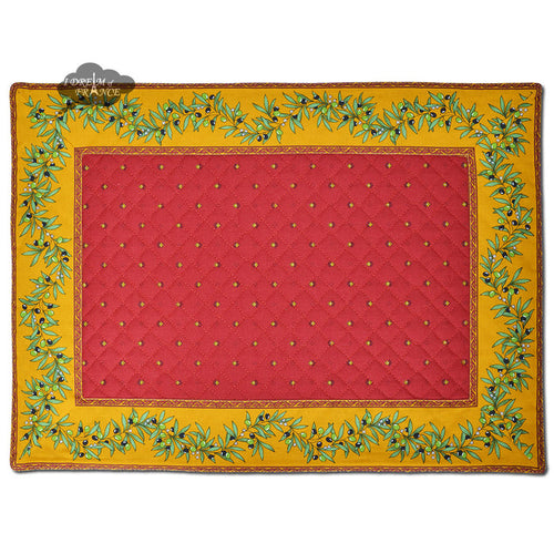 Ramatuelle Yellow & Red Quilted Placemat by Tissus Toselli