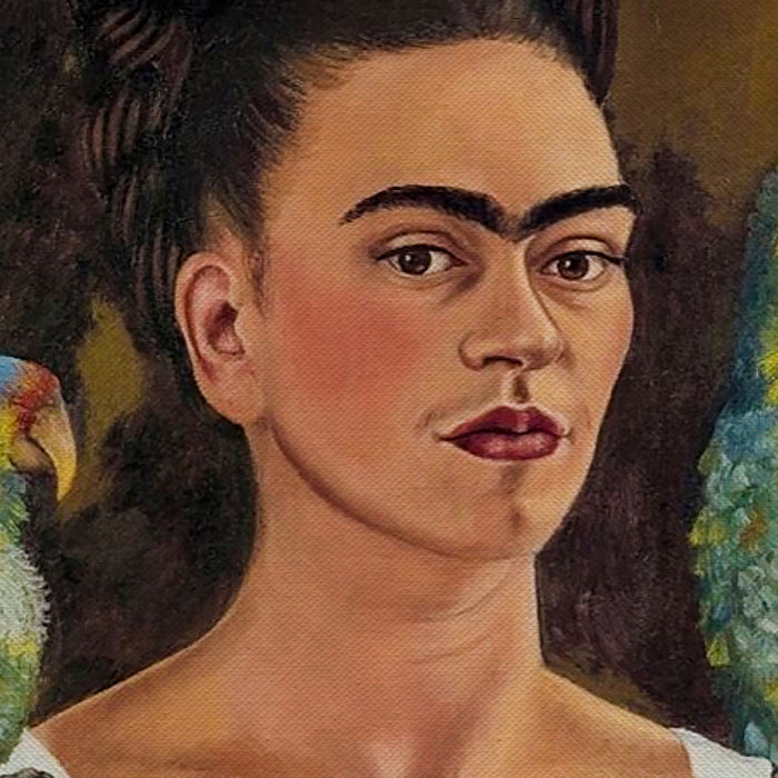 Frida Kahlo Me And My Parrot Canvas Wall Art