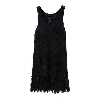 Fringed side slit vest