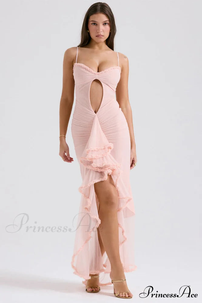 Gabriella Light Peach Ruffle Dress | Dress In Beauty