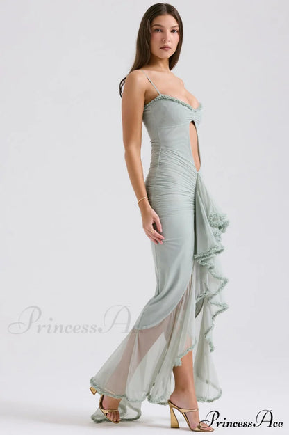 Gabriella Light Stylish Peach Ruffle Dress