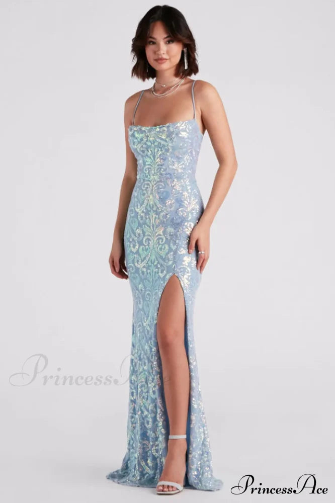 Gabrielle Formal Stylish Sequin Long Dress