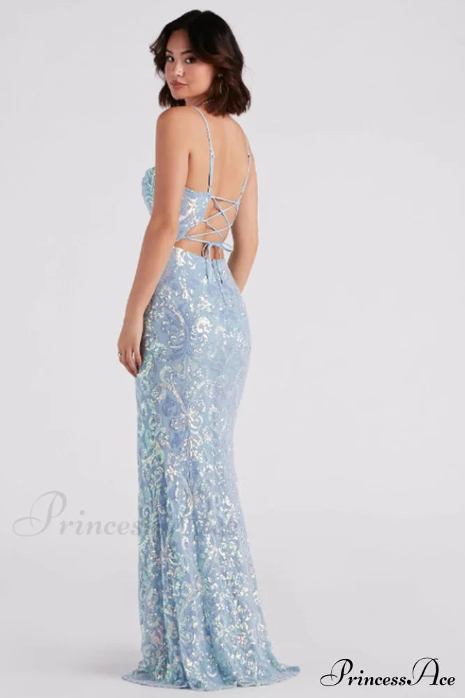 Gabrielle Formal Stylish Sequin Long Dress