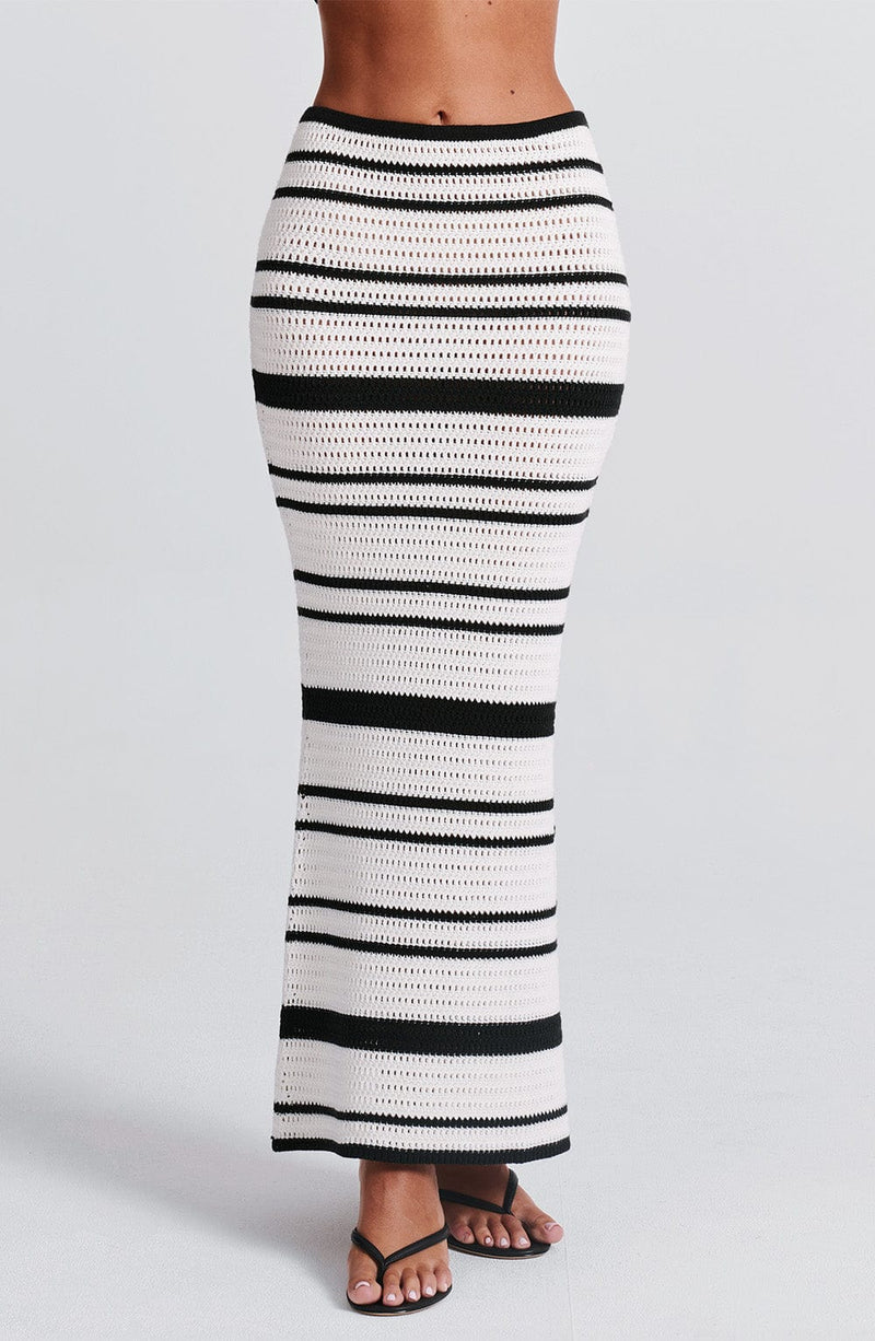 Georgia Maxi Skirt - Black/White Skirt Babyboo Fashion Premium Exclusive Design