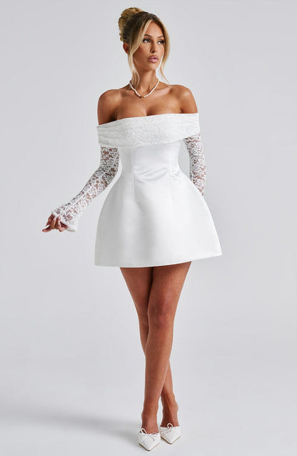 Georgianna Mini Dress - Ivory Dress Babyboo Fashion Premium Exclusive Design