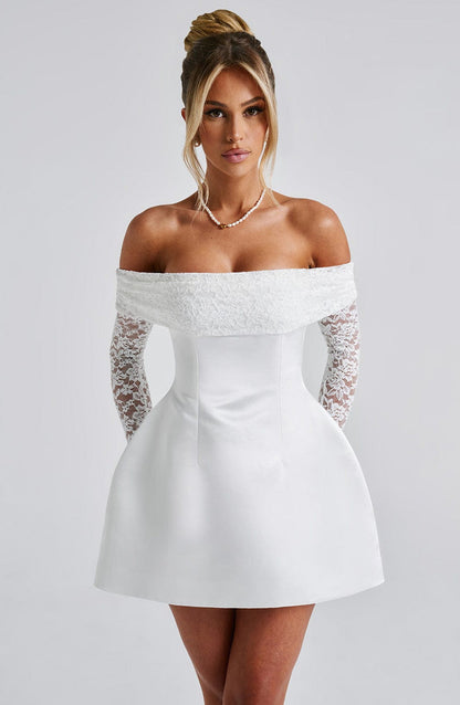 Georgianna Mini Dress - Ivory Dress Babyboo Fashion Premium Exclusive Design