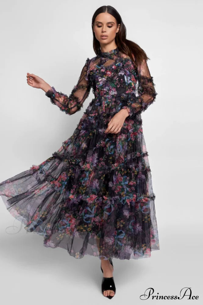 Georgina Ruffle Stylish Maxi Dress