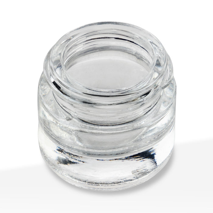 Concentrate Containers | Clear Glass Concentrate Containers w/ White Caps | 5ml - 250 Count - Biohazard Inc
