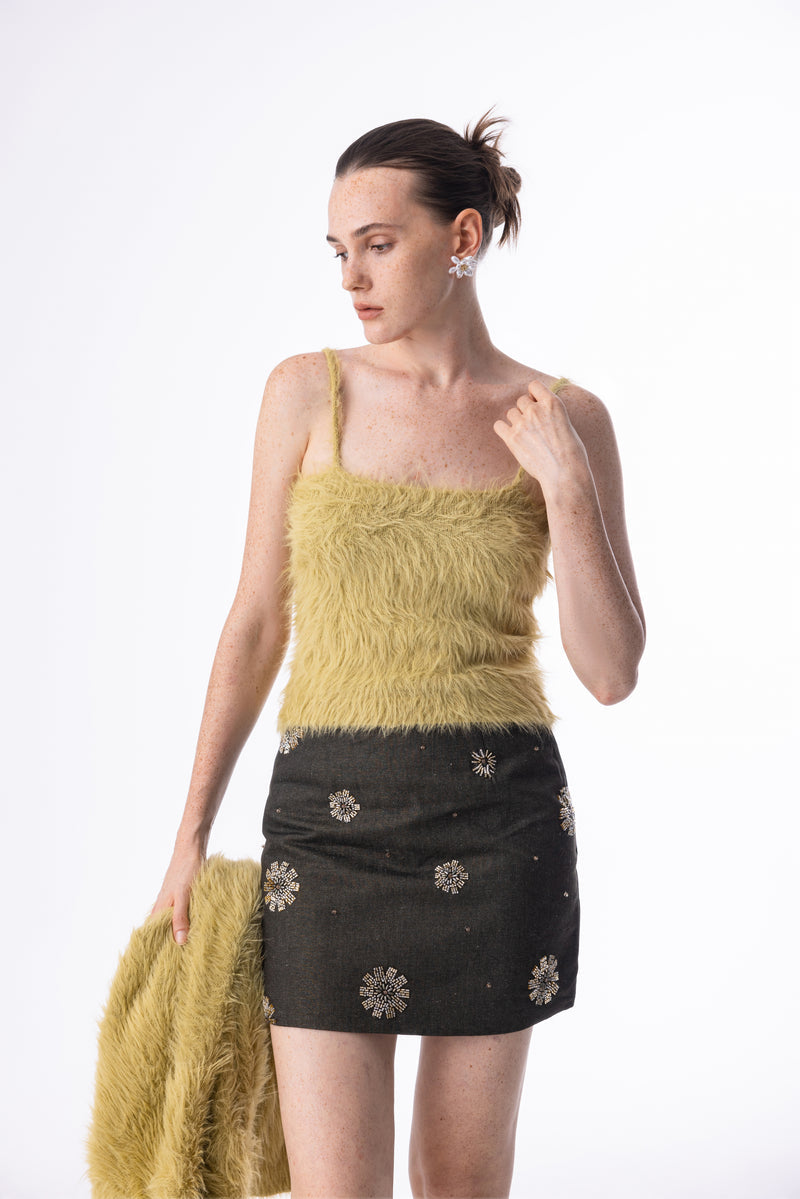 Glitter garden mini skirt