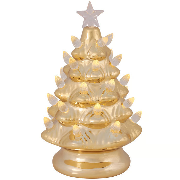 Gold Ceramic Lighted Christmas Tree C283
