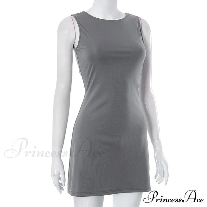 Grey Tank Stylish Mini Dress
