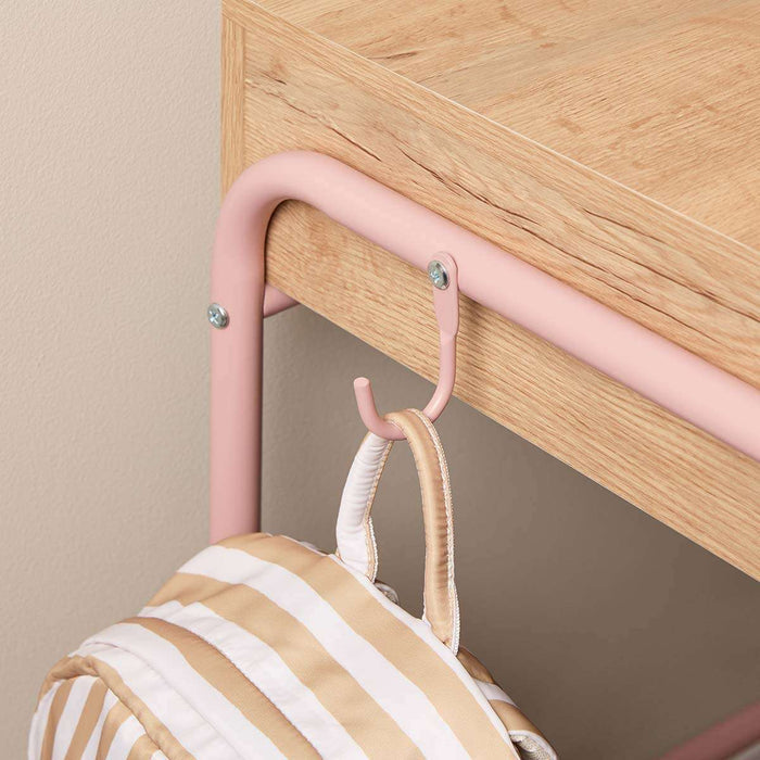 Grover Desk with Hooks - Pink/Natural