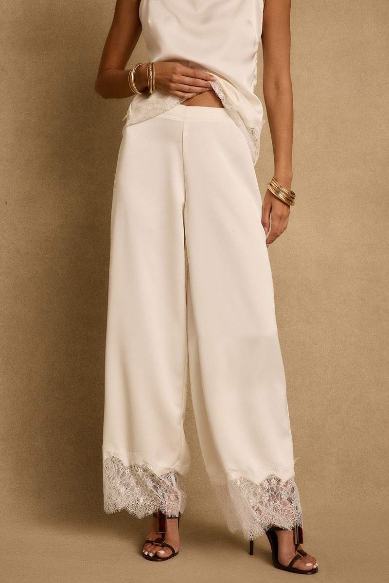 Halo Cream Satin Pants