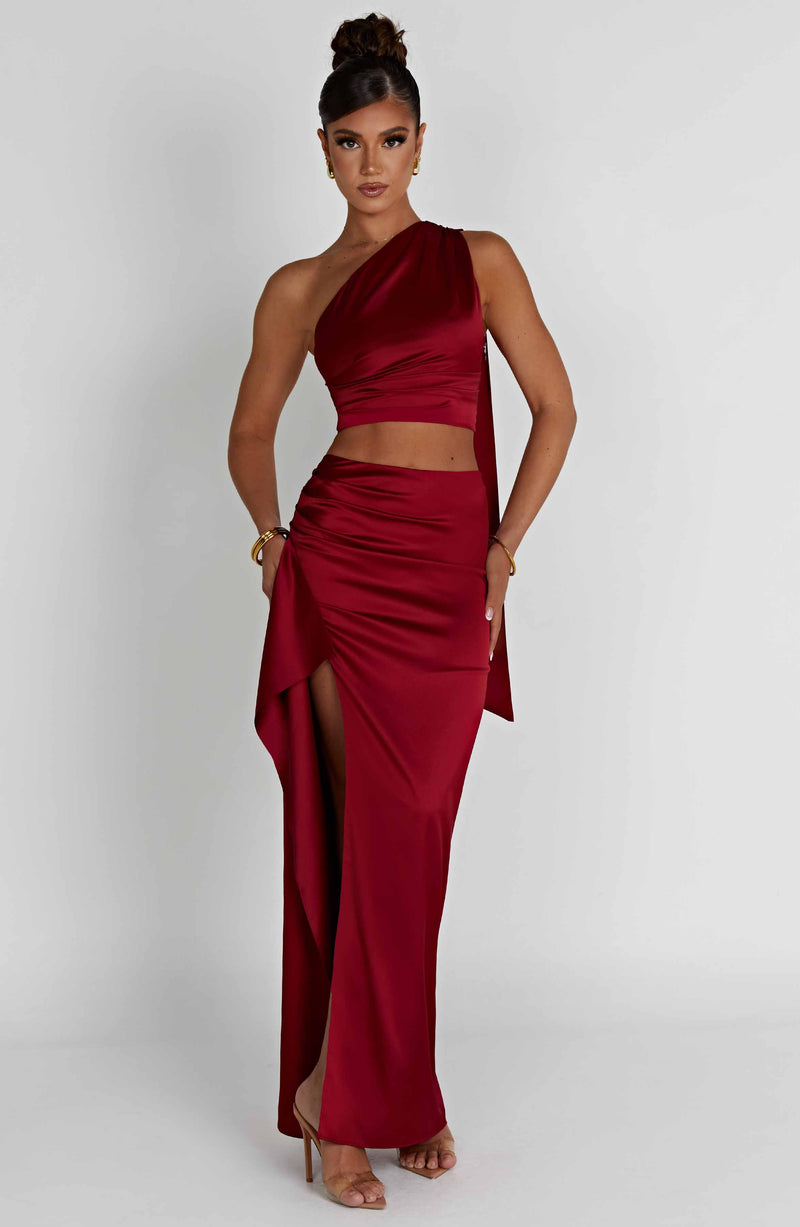 Halsey Maxi Skirt - Wine Skirt Babyboo Fashion Premium Exclusive Design