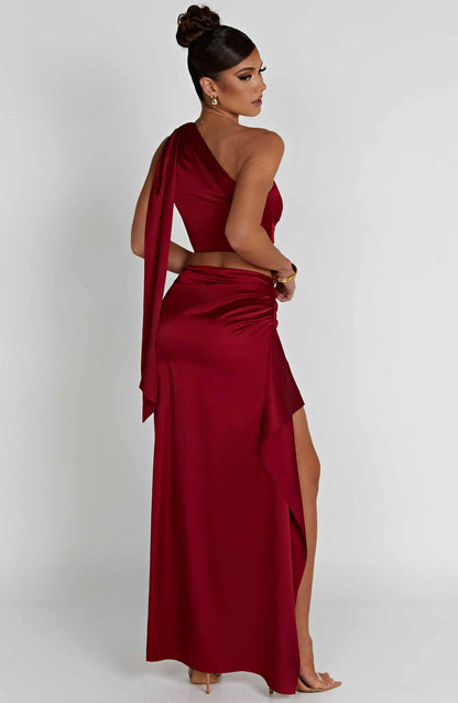 Halsey Maxi Skirt - Wine Skirt Babyboo Fashion Premium Exclusive Design