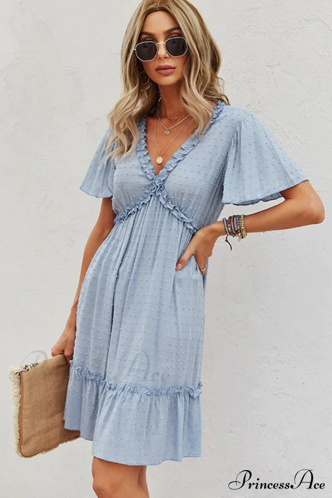 Halter Neck Cutout Trendy Front Solid Color Dress
