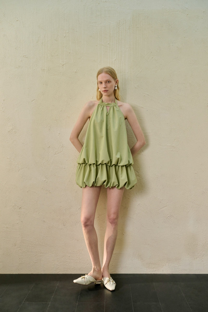 Halter-neck mini dress