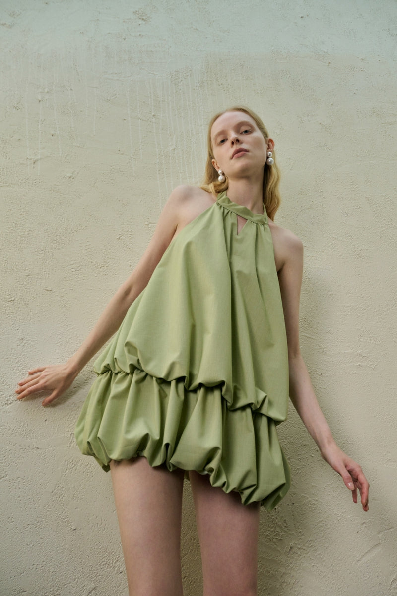 Halter-neck mini dress