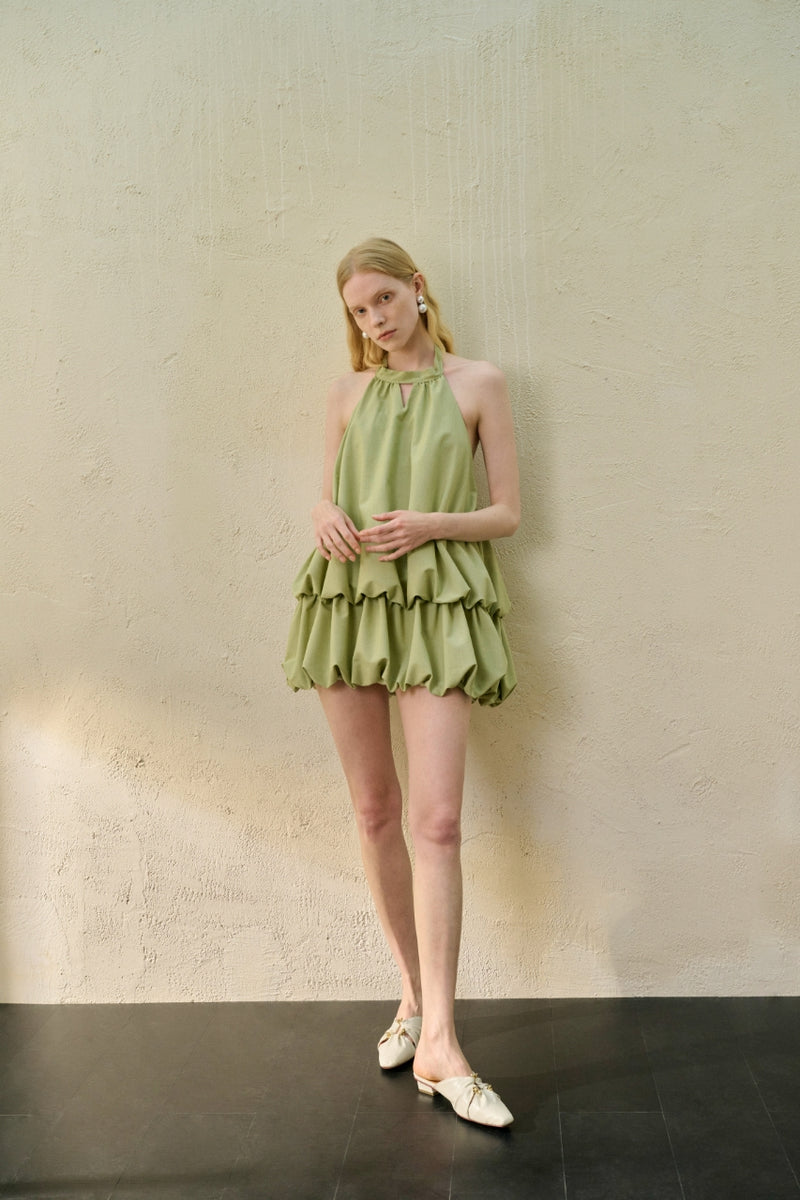 Halter-neck mini dress