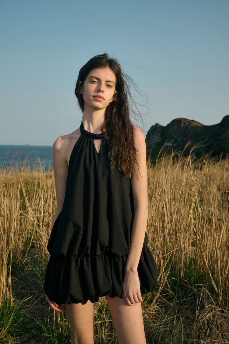 Halter-neck mini dress