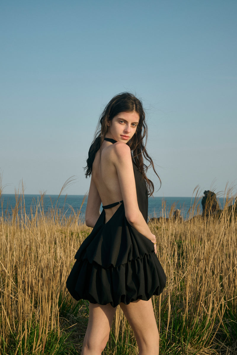 Halter-neck mini dress