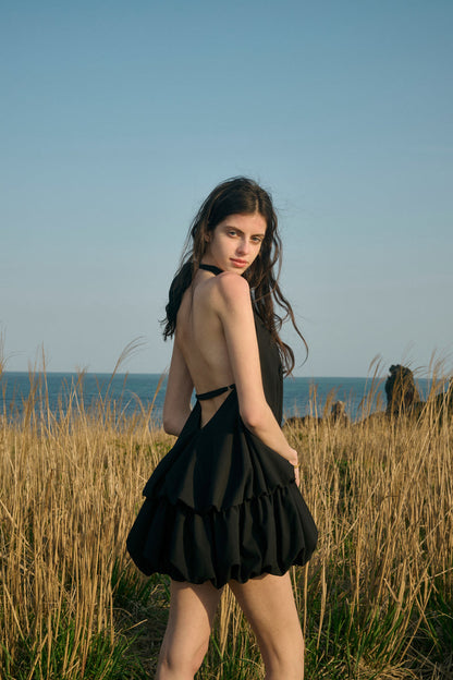 Halter-neck mini dress