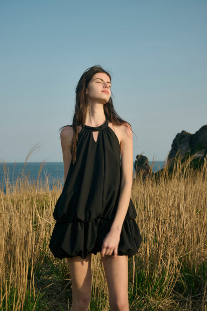 Halter-neck mini dress