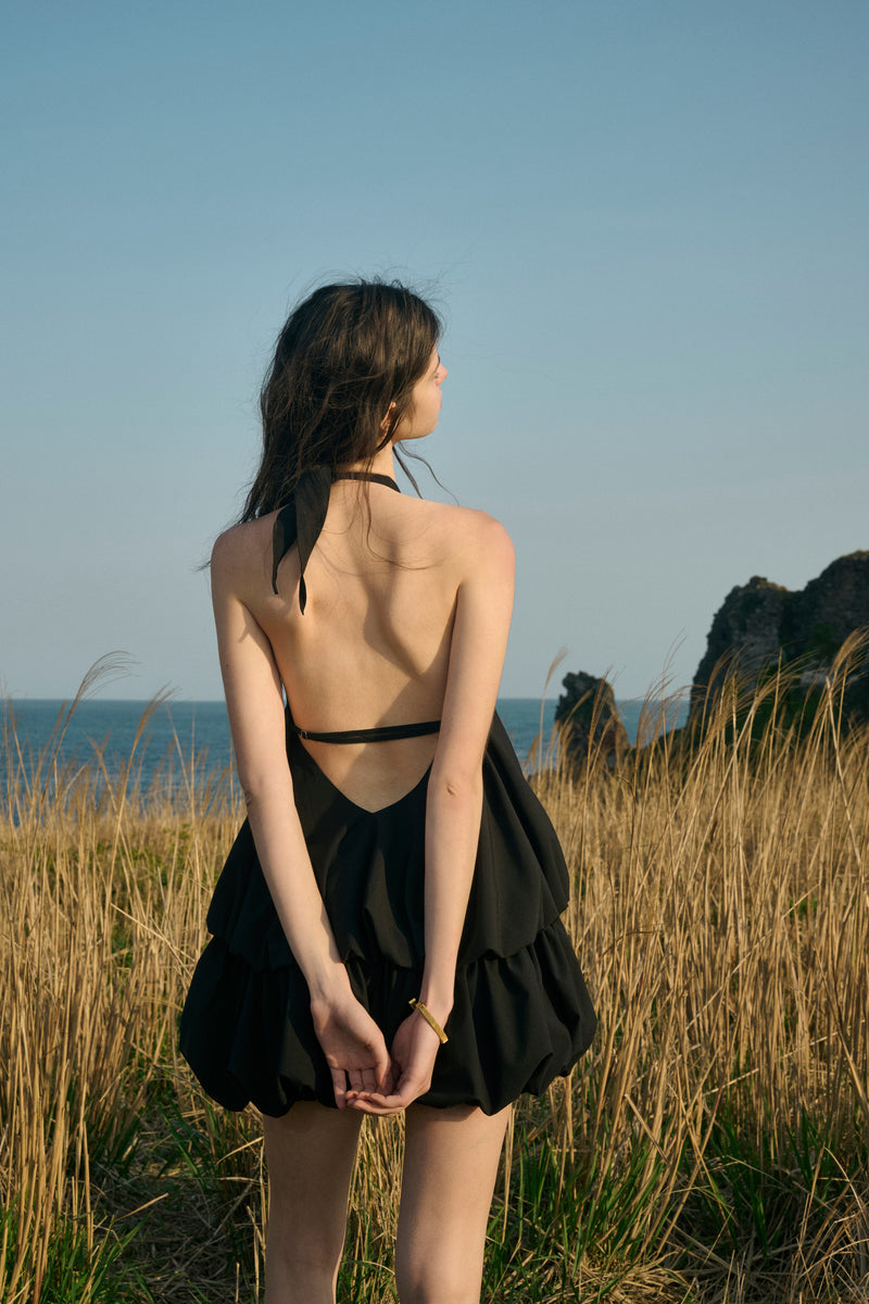 Halter-neck mini dress