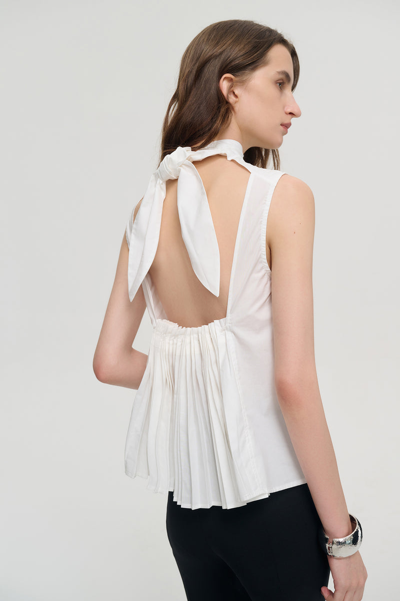 Halter tie sleeveless top