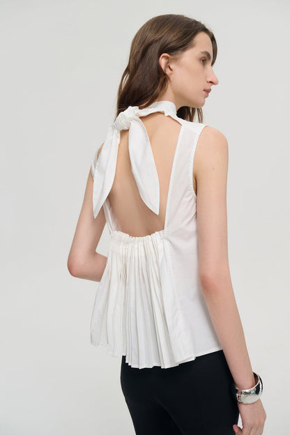 Halter tie sleeveless top