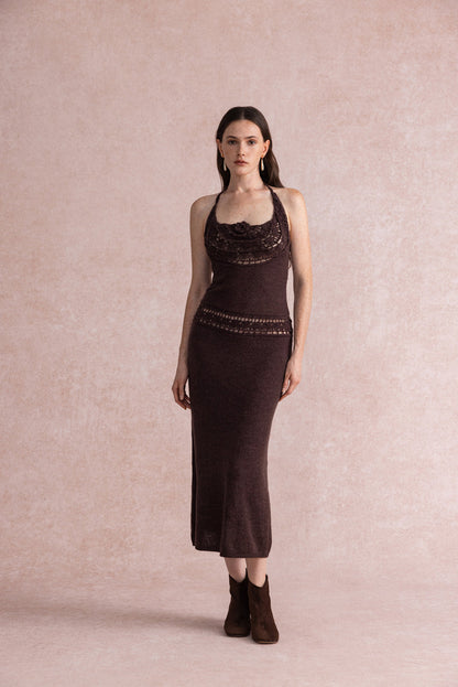 Halterneck crochet dress