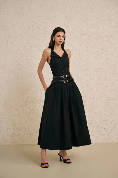 Halterneck maxi dress